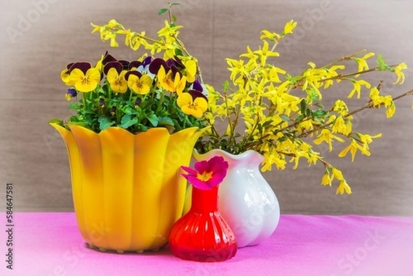 Obraz Spring flowers on the table