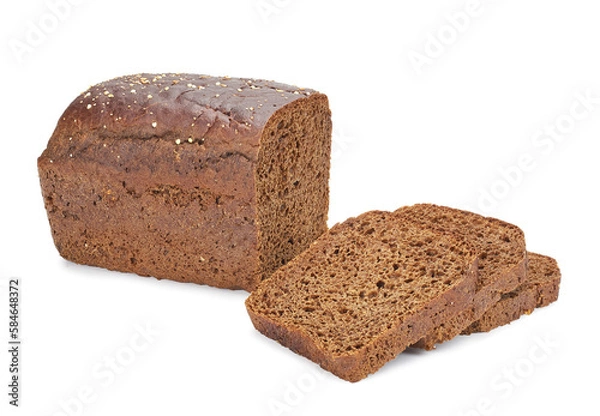 Obraz pieces of home made rye bread isolated on white background