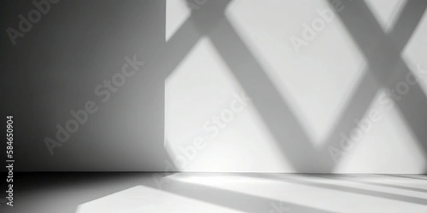 Fototapeta Gray background with shadow and light