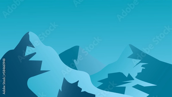 Obraz Blue mountain illustration