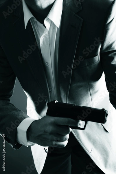 Obraz Retro secret agent gun