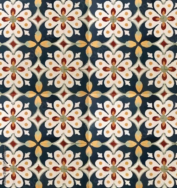 Fototapeta Ikat,batik print,Abstract ,madhubani,kalamkari,block-print,Geometric,Ajrakh Pattern and Background digital printing textile
