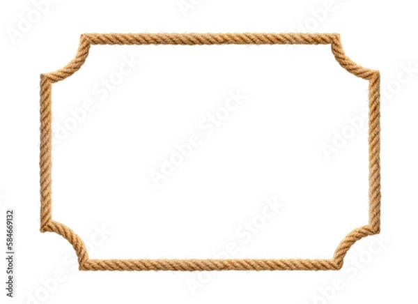 Obraz Rope in frame shape on white background