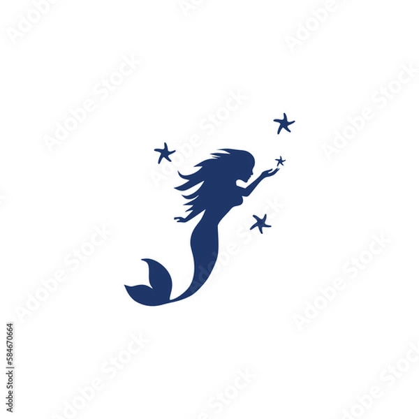 Fototapeta Mermaid icon isolated on transparent background