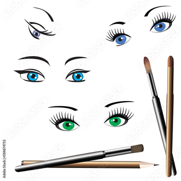 Obraz Eyes and brushes