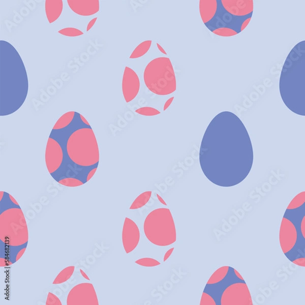 Obraz holiday vector pink and blue easter eggs seamless pattern