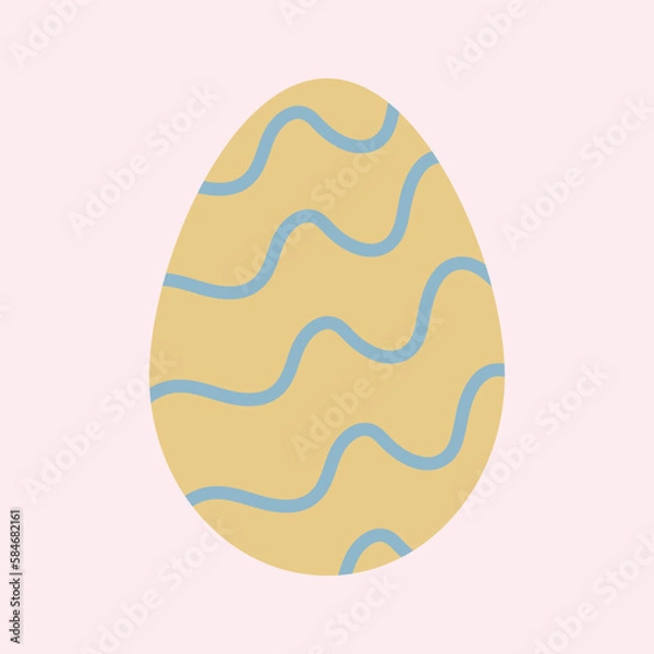 Obraz holiday vector yellow easter egg isolated illustration