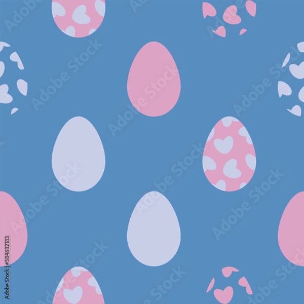 Obraz vector pink and blue easter eggs seamless pattern
