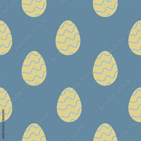 Obraz holiday vector yellow easter egg seamless pattern