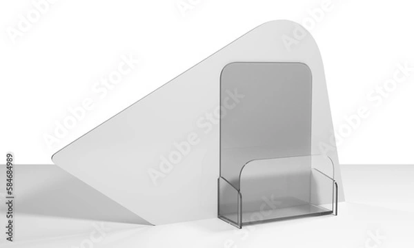 Obraz Blank Flyer Holder, Brochure Box Container. 3D render