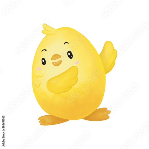 Obraz Cute Chicken Easter Cartoon isolate.