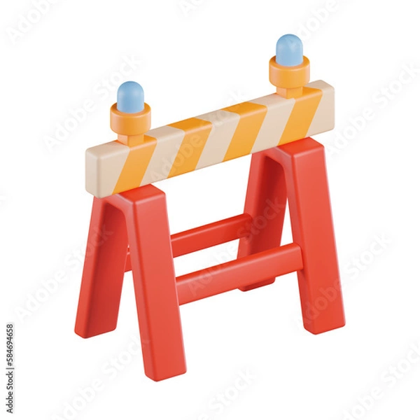 Obraz Construction Road Barrier 3D Icon