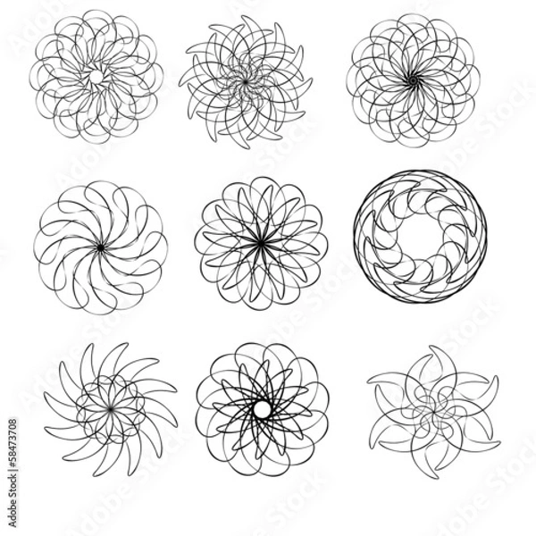 Fototapeta round decorative ornament elements