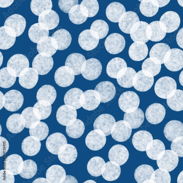 Obraz Block print circle pattern on blue