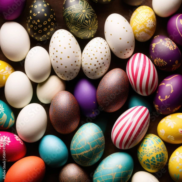 Obraz multicolored easter eggs. Easter holiday