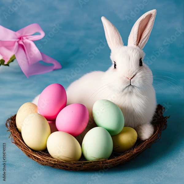 Obraz multicolored easter eggs. Easter Bunny