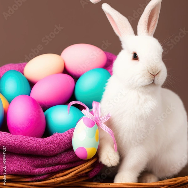 Obraz multicolored easter eggs. Easter Bunny