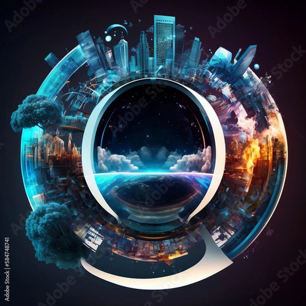 Obraz Metaverse universe. Digital transformation concept