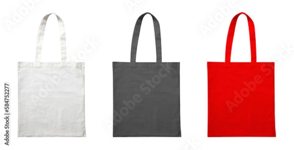 Obraz Set of fabric bags mockup isolated on white