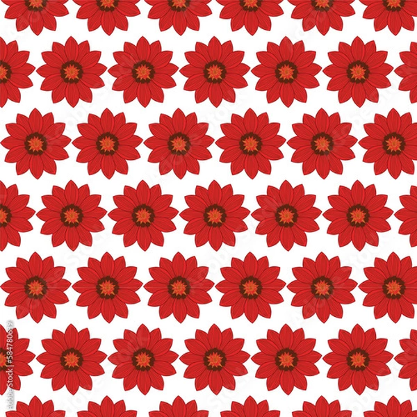Fototapeta Colorful seamless abstract flower pattern