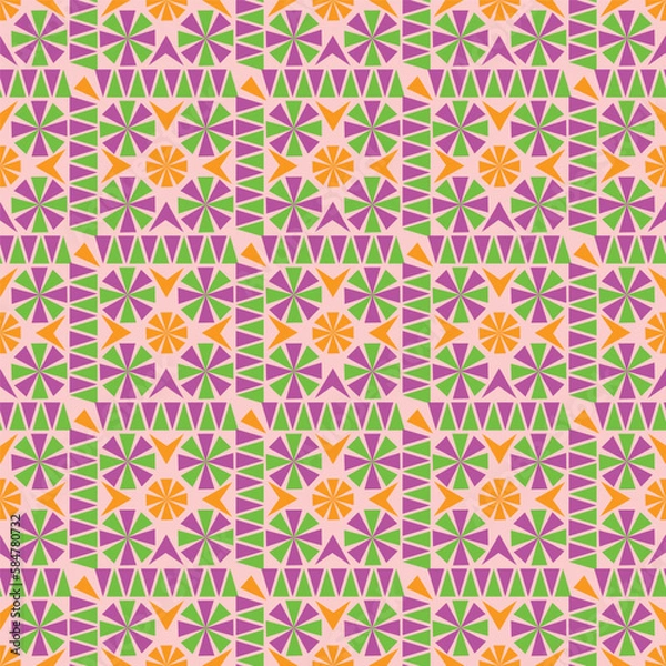 Fototapeta Colorful seamless abstract flower pattern