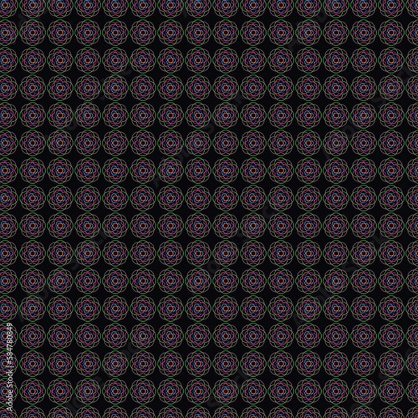 Fototapeta Colorful seamless abstract flower pattern