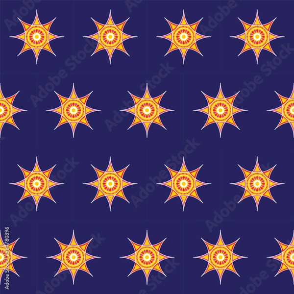 Fototapeta Colorful seamless abstract flower pattern