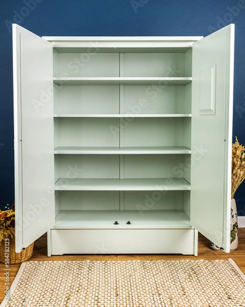 Fototapeta DIY furniture painted in color after renovation