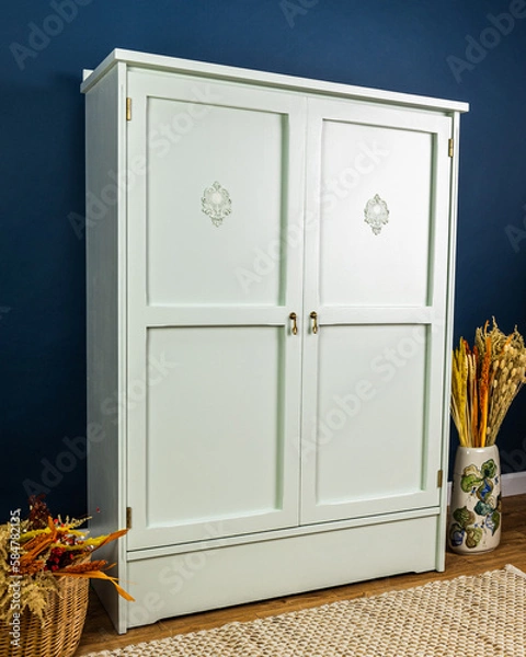Fototapeta DIY furniture painted in color after renovation
