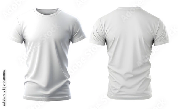 Fototapeta plain white t-shirt mockup template, with view,front, back