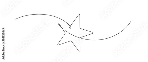 Fototapeta hand draw doodle stars illustration in continuous line arts style vector
