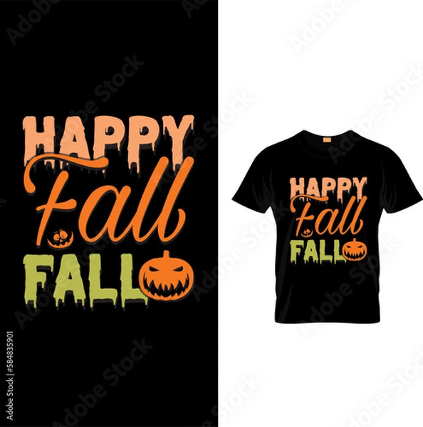 Obraz Vector happy fall y'all t-shirt design template