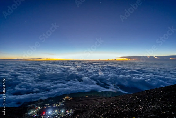 Obraz 富士山頂から眺める雲海