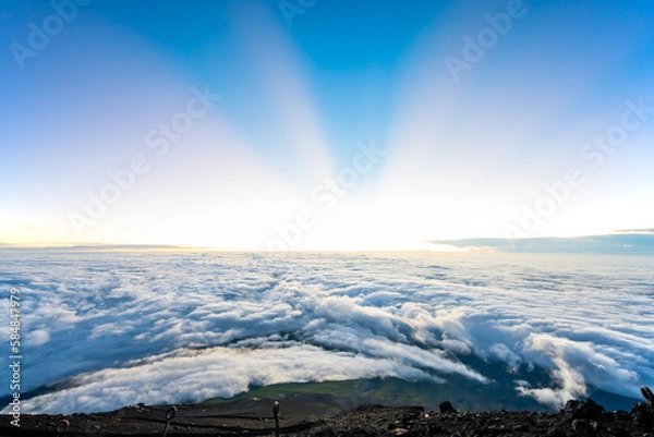 Obraz 富士山頂から眺める雲海