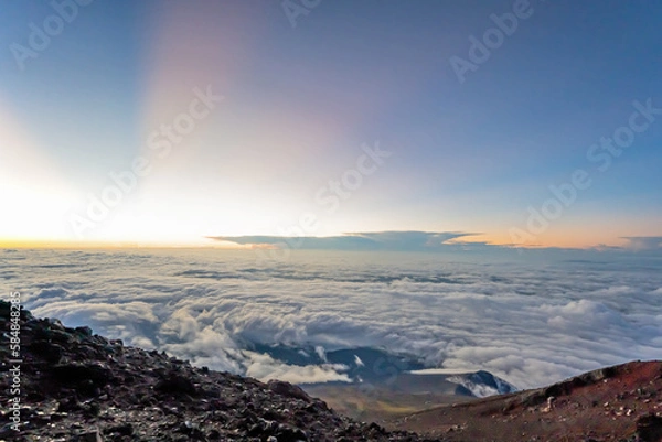 Obraz 富士山頂から眺める雲海