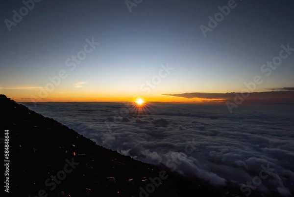 Obraz 富士山頂から眺める雲海