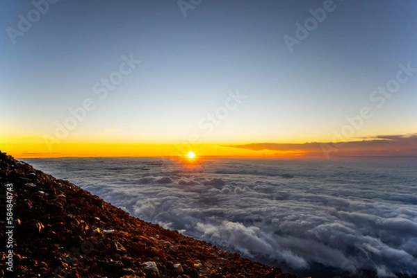 Obraz 富士山頂から眺める雲海