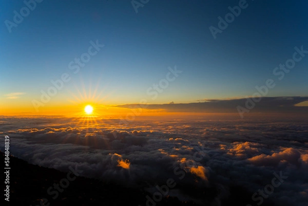 Obraz 富士山頂から眺める雲海