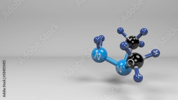Fototapeta Dimethylhydrazine molecule. Molecular structure of UDMH, toxic compound used in rocket fuel.
