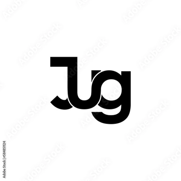 Fototapeta jug lettering initial monogram logo design