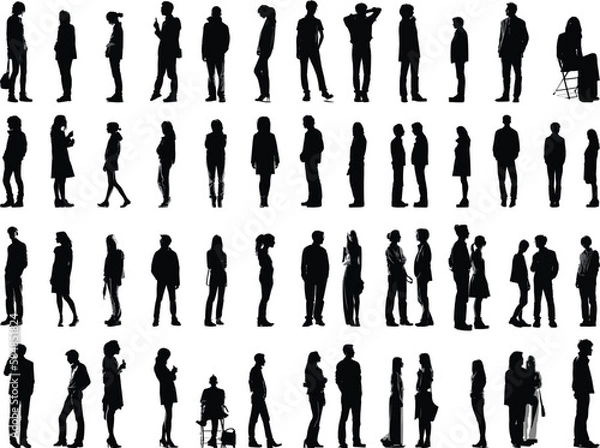Obraz silhouettes of various people