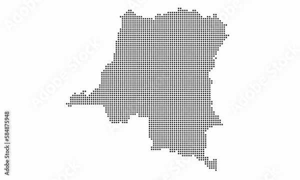 Obraz Democratic Republic of the Congo dotted map with grunge texture in dot style. Abstract vector illustration of a country map with halftone effect for infographic. 