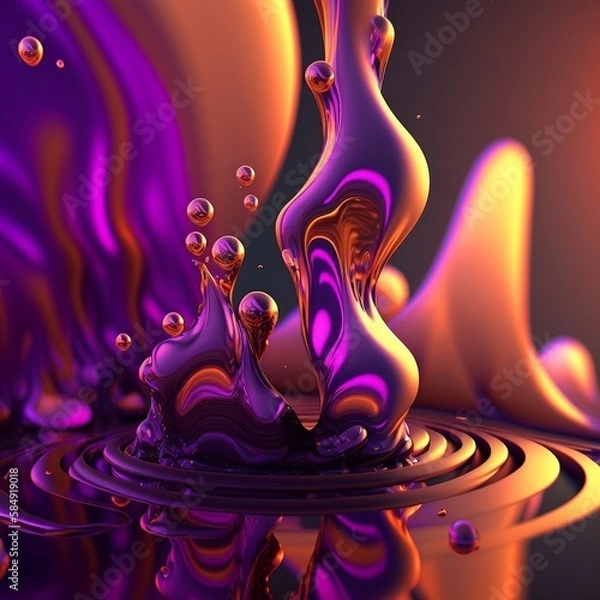 Obraz ultraviolet liquid background with bubbles