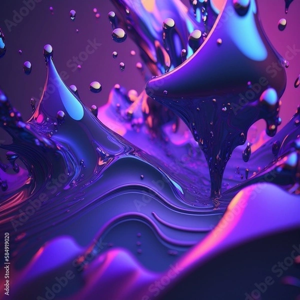 Obraz ultraviolet liquid background with bubbles