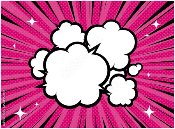 Fototapeta アメコミ風 ポップ素材 爆発 吹き出し ベクターイラスト