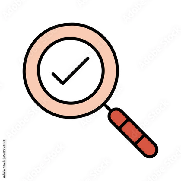 Fototapeta check mark in loupe