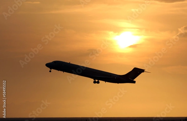 Obraz sunset plane