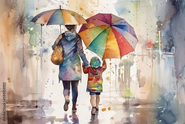 Obraz Umbrella Embrace - generative ai