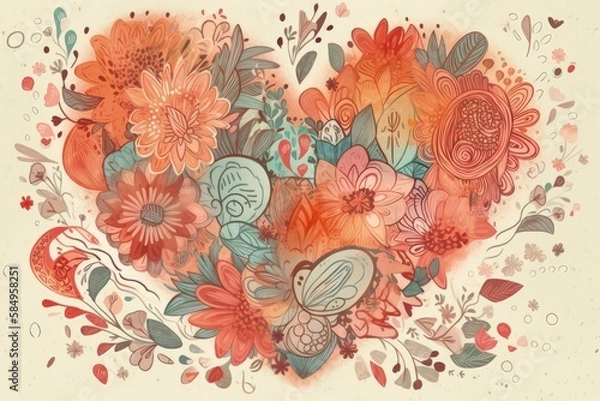 Obraz Blossoming Love - generative ai