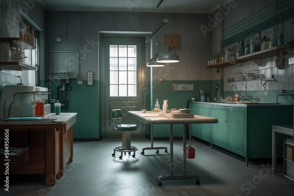 Obraz 80's medical room Generative AI